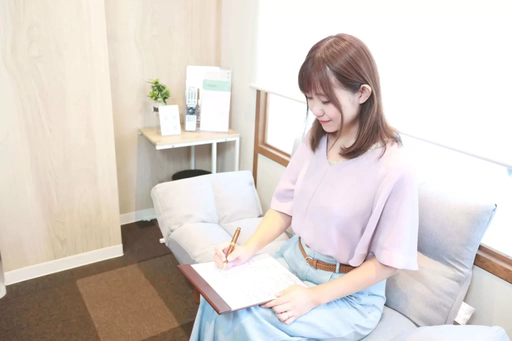 カウンセリングシートへの記入